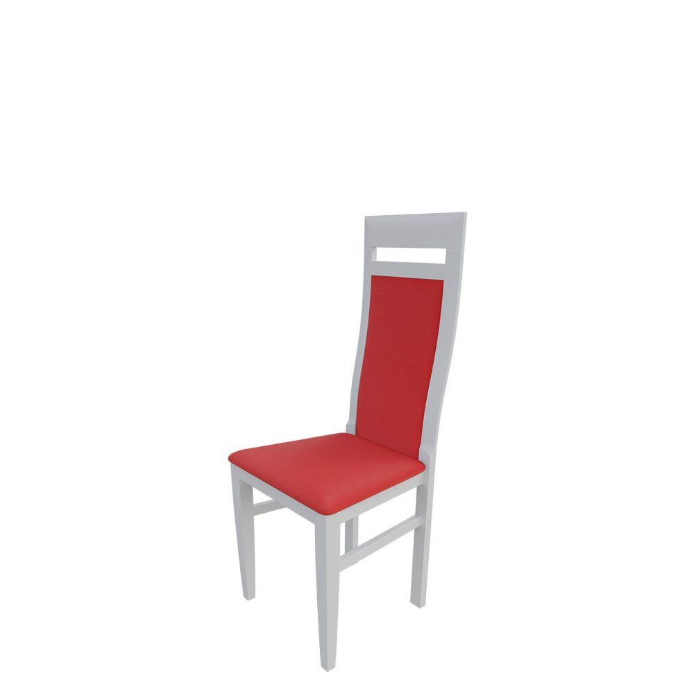 Veneti Jedálenská stolička MOVILE 43 - biela / červená ekokoža